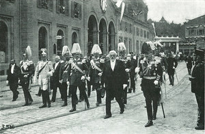 Forrer with Kaiser Willhelm II, 1912. Source: Walter Labhart, Bundesrat Ludwig Forrer, Winterthur 1972, p. 158.