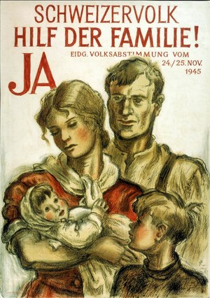 Poster for the popular vote of 25th November 1945, source: Swiss National Library, Bern, Grafische Sammlung, Schweizer Plakatsammlung, SNL_POL_172.