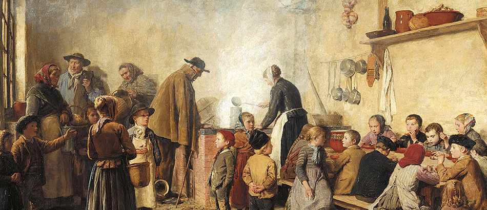 Albert Anker, Soup for the Poor in Ins II, 1893, oil on canvas, 85 x 137 cm. Source: Bern Art Museum, State of Bern.
