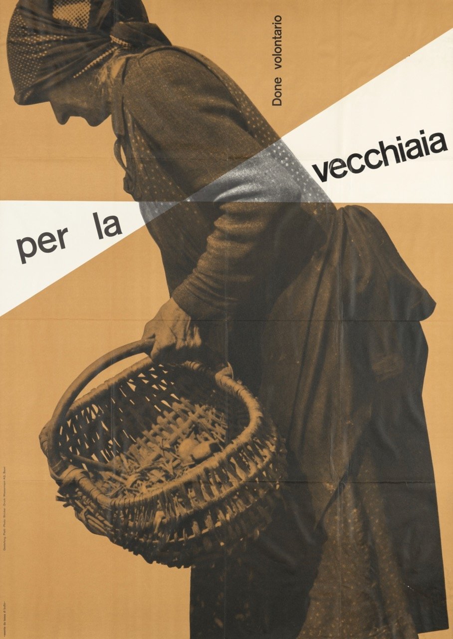 Per la Vecchiaia (1953). Poster for Pro Juventute. Artist: Celestino Piatti. Photographer: Stricker. Copyright: Barbara Piatti. Reference: Médiathèque Valais.