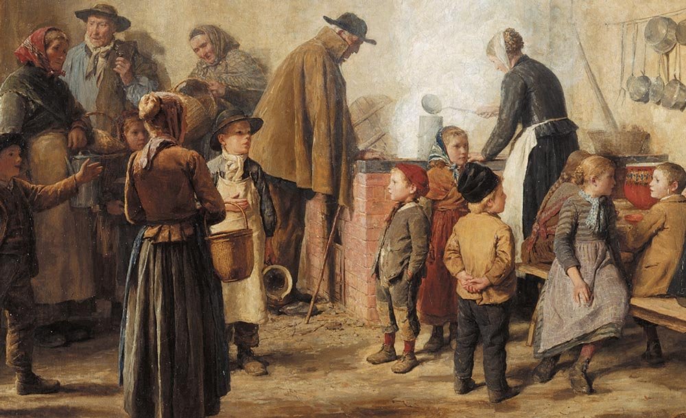 Albert Anker, Soup for the Poor in Ins II, 1893, oil on canvas, 85 x 137 cm. Source: Bern Art Museum, State of Bern.