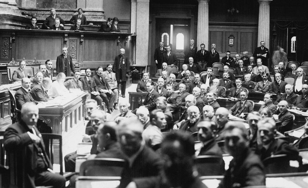 International Conference on the Protection of Workers, 15–25 September 1913, in the National Council Chamber, Bern. Swiss Social Archives, Zurich.